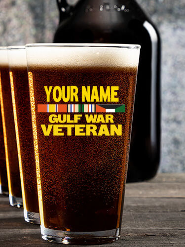 Gulf War Veteran : Growler Pint Glass Gift Sets - Color Printed