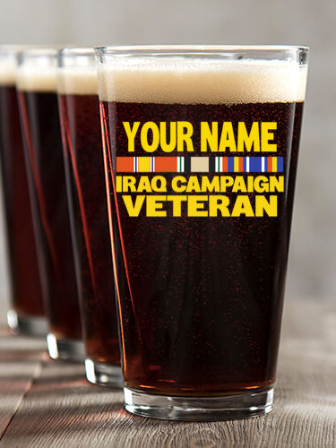 Iraq Campaign Veteran : Pint Glasses - Color Printed