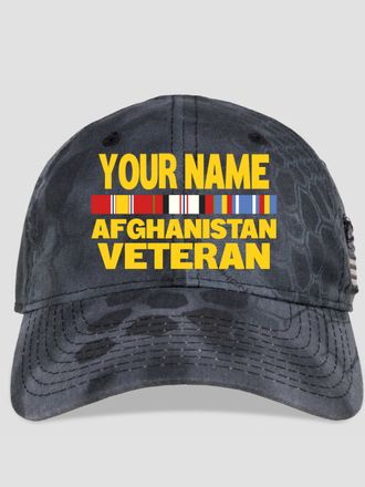 Afghanistan Veteran : Embroidered Kryptek Tactical Camo Hats