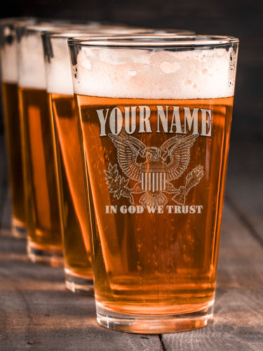 In God We Trust : Pint Glasses - Engraved
