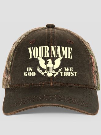 In God We Trust : Embroidered 2-Tone Camo Hats