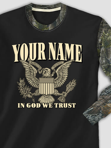 In God We Trust : Printed 2-Tone Camo Long Sleeves