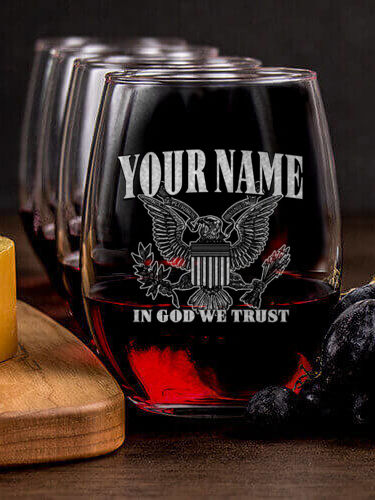 In God We Trust : Cheese Board Wine Glass Gift Sets - Engraved