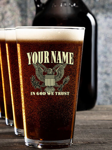 In God We Trust : Growler Pint Glass Gift Sets - Color Printed