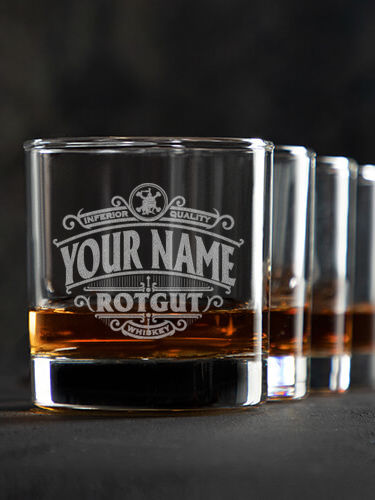 Rotgut Whiskey : Rocks Glasses - Engraved