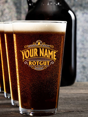 Rotgut Whiskey : Growler Pint Glass Gift Sets - Color Printed