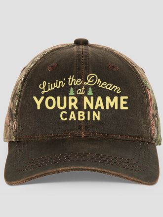 Livin' The Dream Cabin : Embroidered 2-Tone Camo Hats