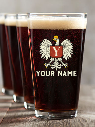 Polish Monogram : Pint Glasses - Color Printed