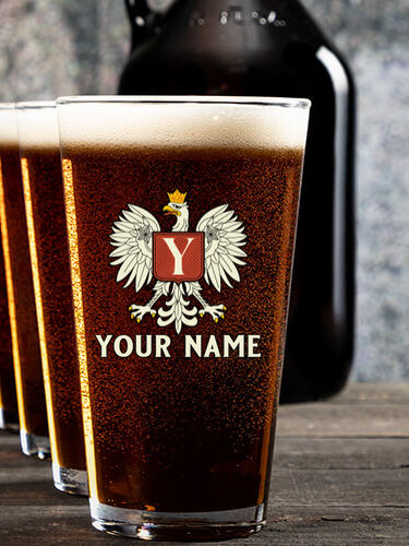 Polish Monogram : Growler Pint Glass Gift Sets - Color Printed