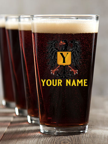 German Monogram : Pint Glasses - Color Printed