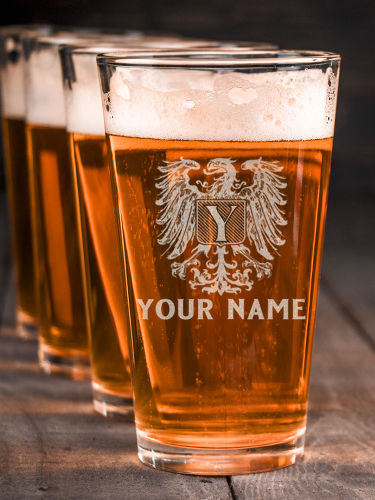 German Monogram : Pint Glasses - Engraved