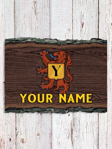 Scottish Monogram : Faux Sliced Log Plaque