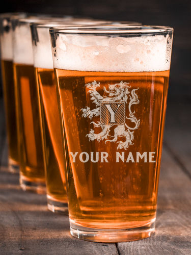 Scottish Monogram : Pint Glasses - Engraved