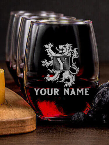 Scottish Monogram : Cheese Board Wine Glass Gift Sets - Engraved