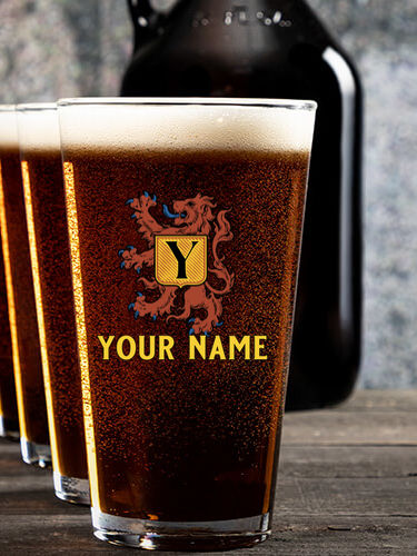 Scottish Monogram : Growler Pint Glass Gift Sets - Color Printed