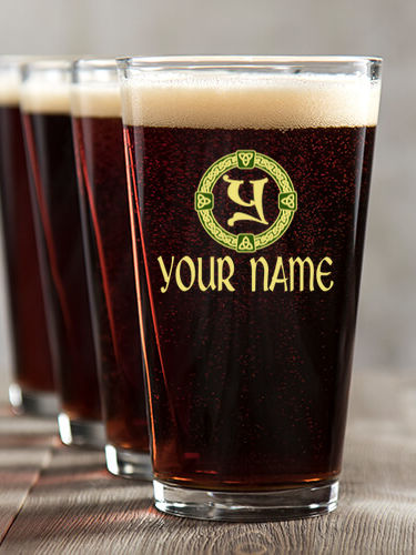 Celtic Wreath Monogram : Pint Glasses - Color Printed