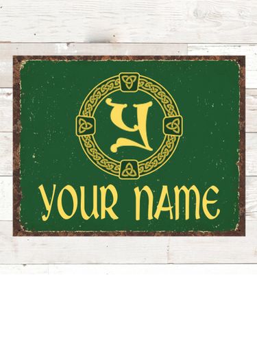 Celtic Wreath Monogram : Tin Signs