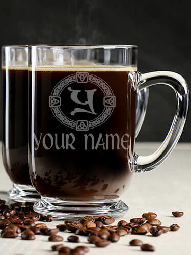 Celtic Wreath Monogram : Coffee Mugs - Engraved