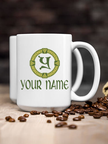 Celtic Wreath Monogram : Ceramic Coffee Mugs