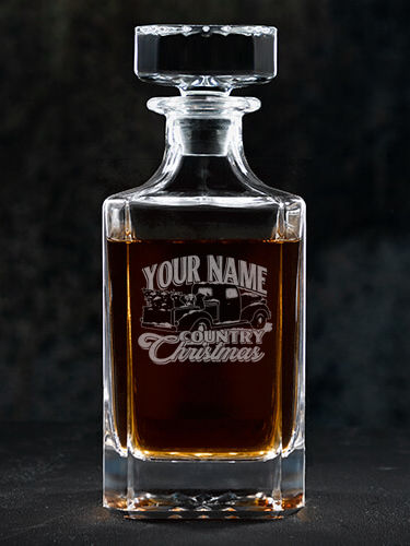 Country Christmas : Whiskey Decanter - Engraved