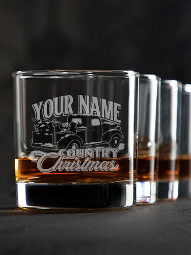 Country Christmas : Rocks Glasses - Engraved
