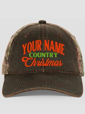 Country Christmas : Embroidered 2-Tone Camo Hats