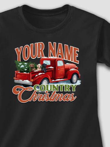 Country Christmas : Adult Ladies Fitted T-Shirt