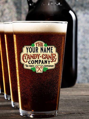 Candy Cane Company : Growler Pint Glass Gift Sets - Color Printed