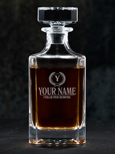 Italian Monogram : Whiskey Decanter - Engraved