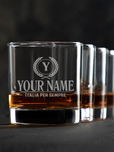 Italian Monogram : Rocks Glasses - Engraved