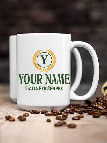 Italian Monogram : Ceramic Coffee Mugs