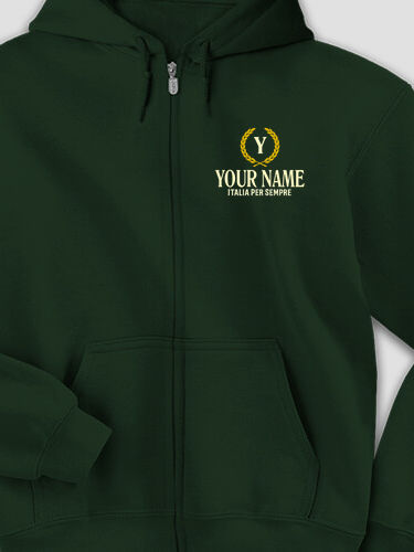 Italian Monogram : Embroidered Zip Hoodies