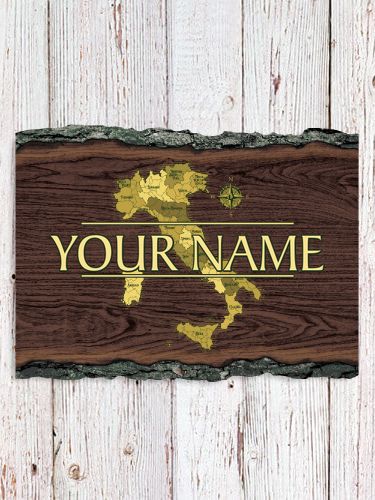 Italian Heritage : Faux Sliced Log Plaque