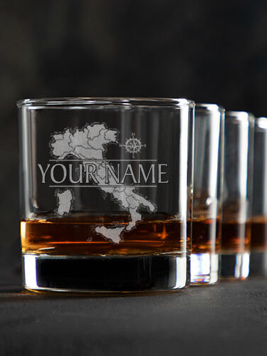 Italian Heritage : Rocks Glasses - Engraved