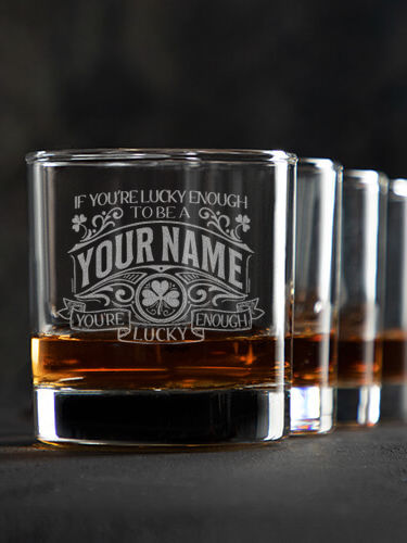 Lucky Enough : Rocks Glasses - Engraved