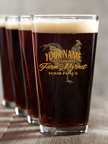 Farm Market : Pint Glasses - Color Printed