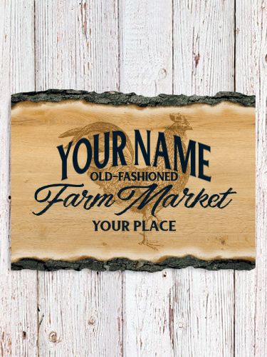 Farm Market : Faux Sliced Log Plaque