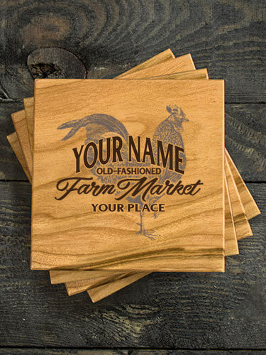 Farm Market : Coasters - Engraved