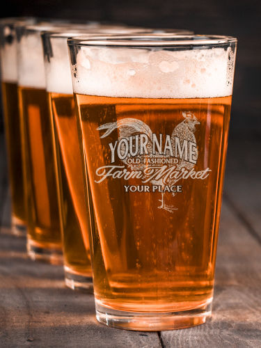 Farm Market : Pint Glasses - Engraved