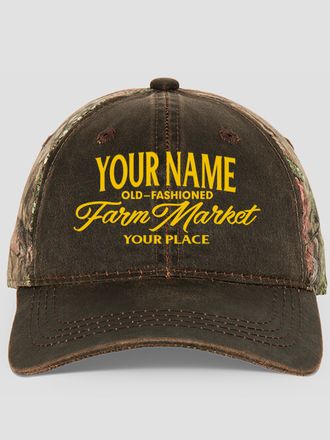 Farm Market : Embroidered 2-Tone Camo Hats