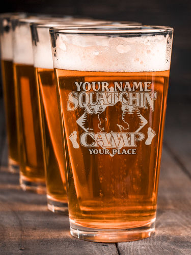 Squatchin' Camp : Pint Glasses - Engraved