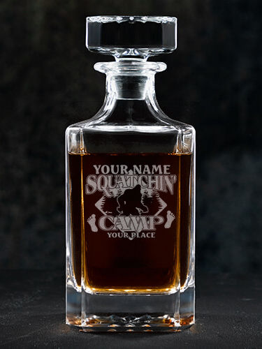 Squatchin' Camp : Whiskey Decanter - Engraved