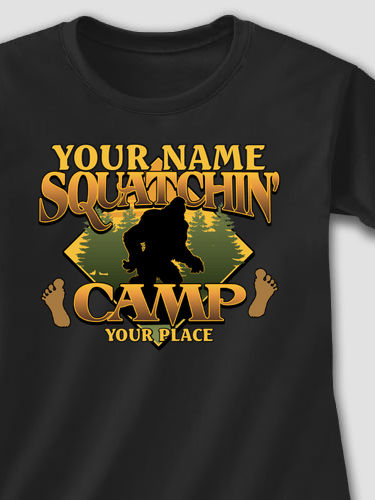 Squatchin' Camp : Adult Ladies Fitted T-Shirt