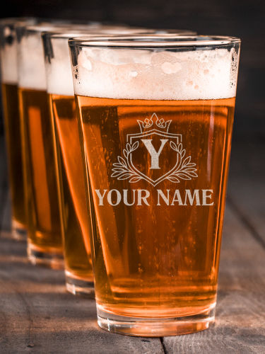 Regal Monogram : Pint Glasses - Engraved