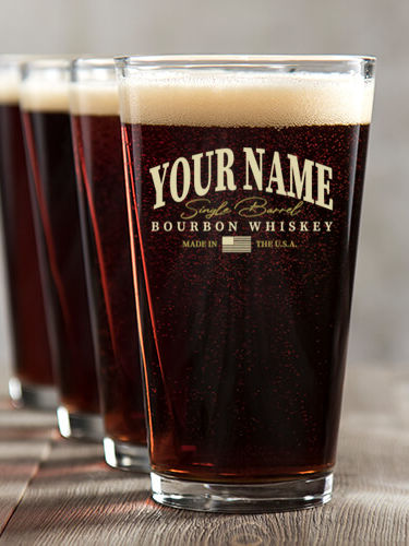 Bourbon Whiskey : Pint Glasses - Color Printed