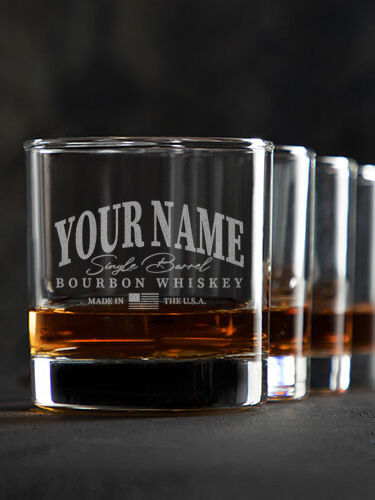 Bourbon Whiskey : Rocks Glasses - Engraved
