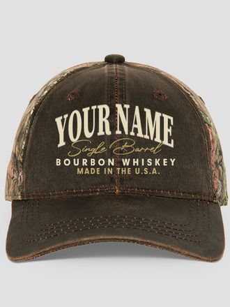 Bourbon Whiskey : Embroidered 2-Tone Camo Hats
