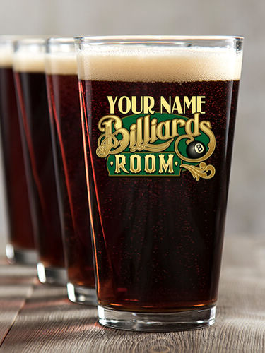 Billiards Room : Pint Glasses - Color Printed