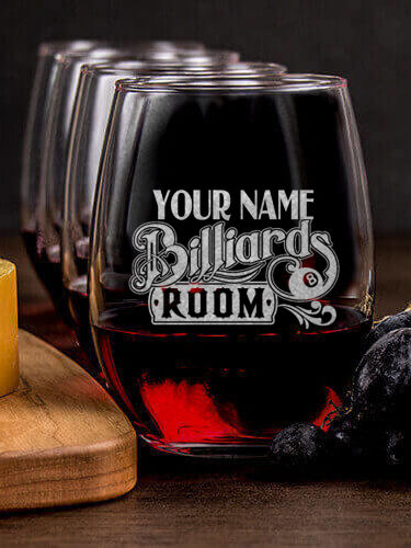 Billiards Room : Cheese Board Wine Glass Gift Sets - Engraved