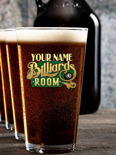 Billiards Room : Growler Pint Glass Gift Sets - Color Printed